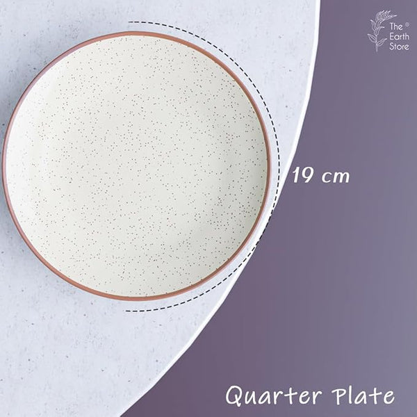 Creme Matte Ceramic Quarter Plates Set of 4