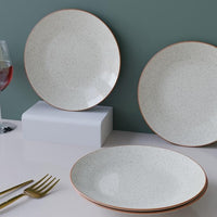 Creme Matte Ceramic Quarter Plates Set of 4