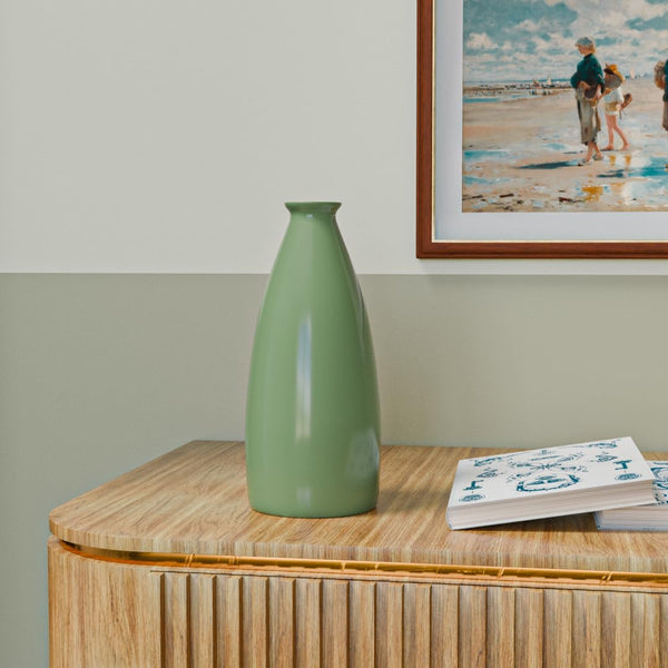 Green Bottle 9 Ceramic Vase - The Earth Store - Planter
