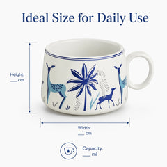 Stag Blue Tea Cups (Set of 6)