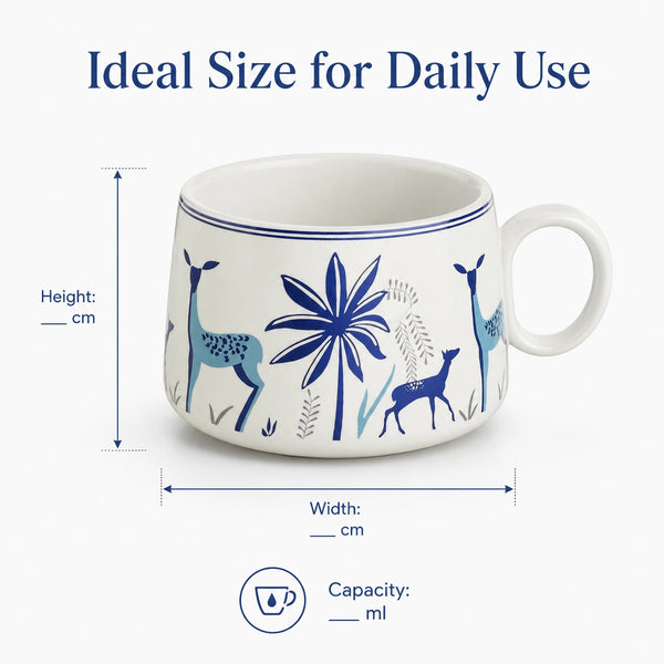 Stag Blue Tea Cups (Set of 6)