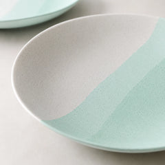 TT Green Matte Ceramic Quarter Plates Set of 6 – Chip-Resistant