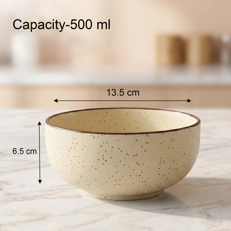 Creme Matte Ceramic Bowl Set Of 4