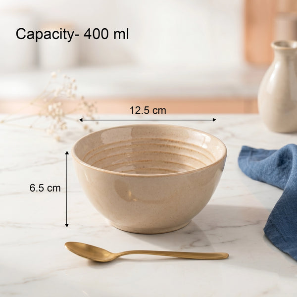 Sage Creamy Ceramic Bowl Serving Set 2 Bowls, 1 Tray, and 2 Spoon
