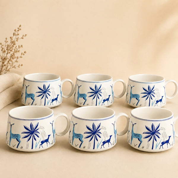 Stag Blue Tea Cups (Set of 6)