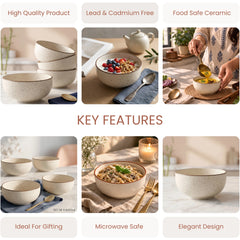 White Marble Ceramic Snack Bowls Set of 4
