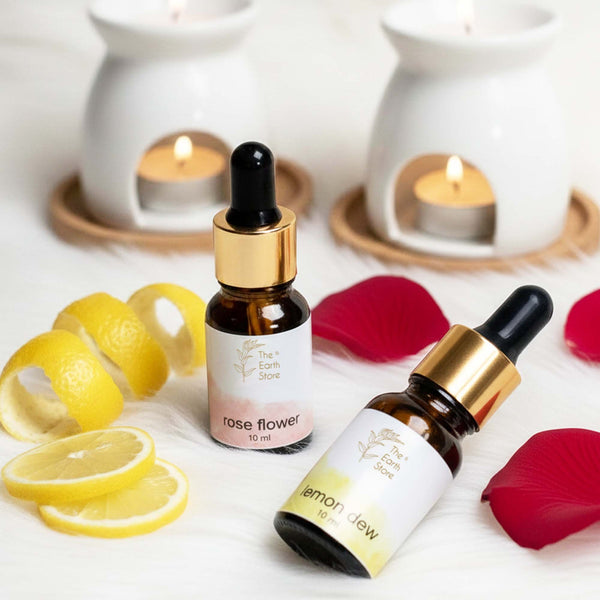 Lemon Dew & Rose Aroma Diffuser Oil Set (10ml Each) – Energizing Floral Duo