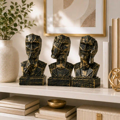 Geometric Mindful Thinker Sculpture Trio