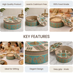 Mughal Heritage Wooden Casserole with Lid - 1800 ml