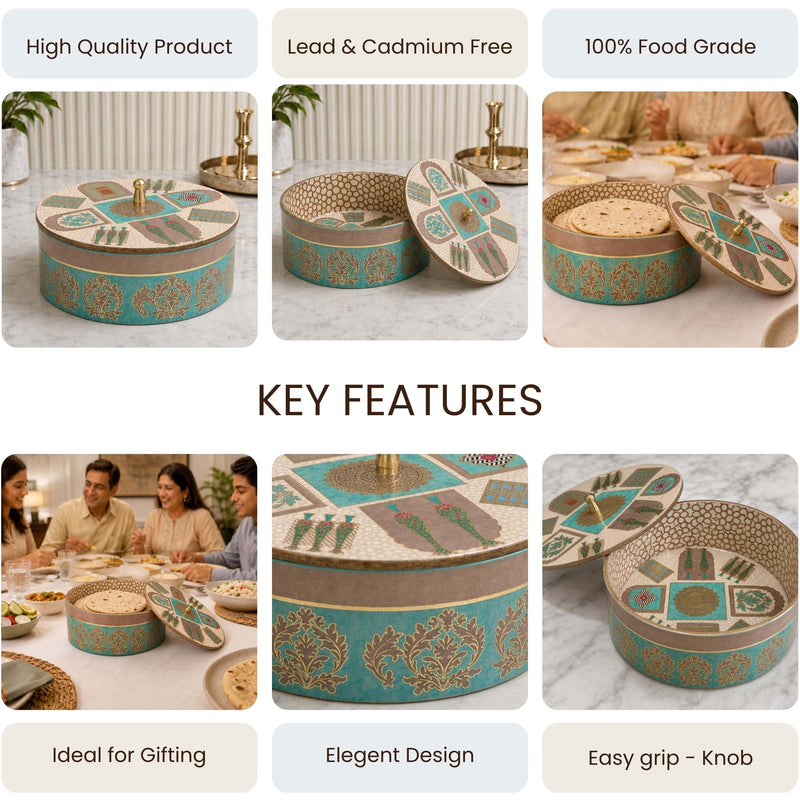 Mughal Heritage Wooden Casserole with Lid - 1800 ml