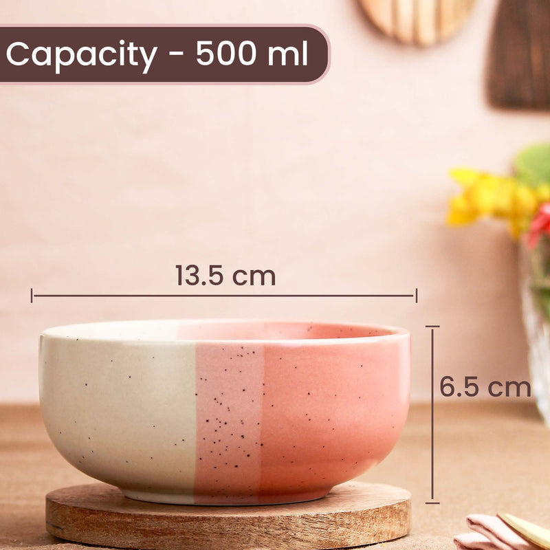 Magenta Italian Ceramic Bowl Set of 4 – 580ML with Lid
