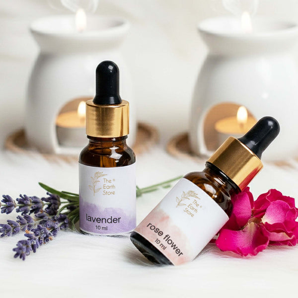 Lavender & Rose Aroma Diffuser Oil Set (10ml Each) – Soothing Floral Harmony