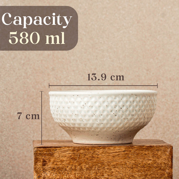 Cream Star Ceramic Bowl Set of 4 – 580ML