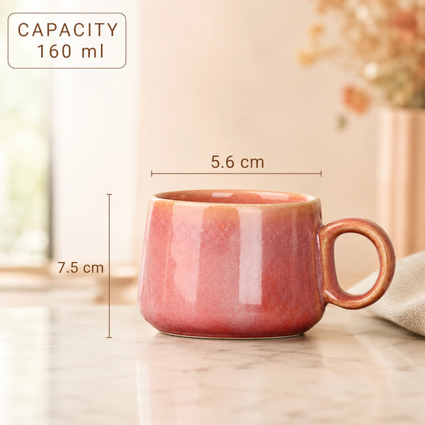 Pink Glaze Ceramic Tea Set | Kettle & 2 Cups (400ml)