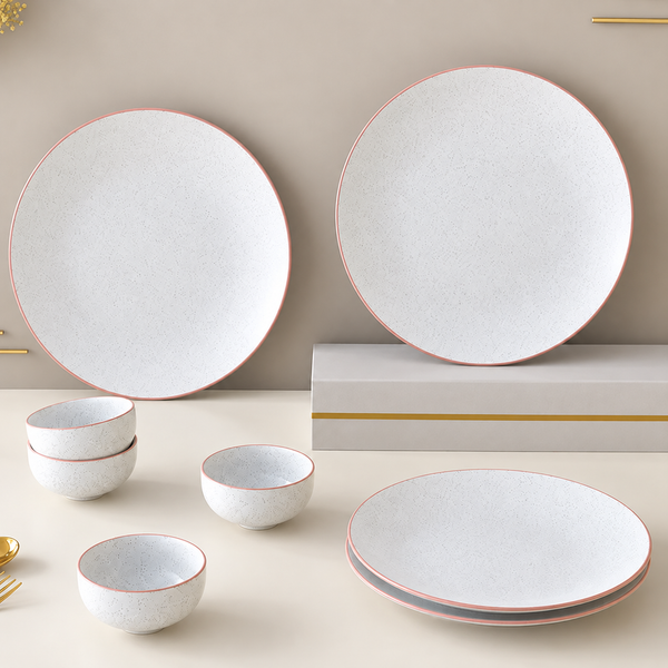 White Matte Ceramic Dinner Set - 8 pieces