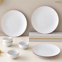 White Matte Ceramic Dinner Set - 8 pieces
