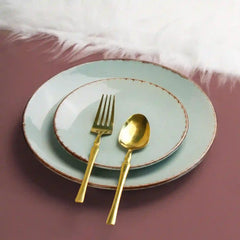 Mint Marble 21-Piece Ceramic Dinner Set For 6