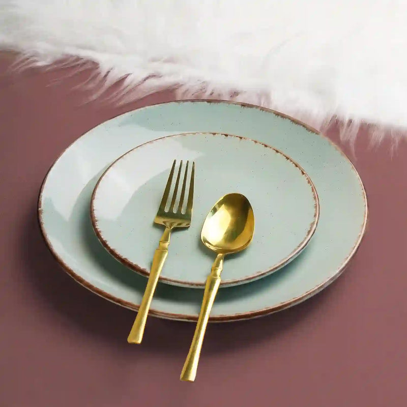 Mint Marble 21-Piece Ceramic Dinner Set For 6