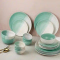 TT Green Matte 21-Piece Ceramic Dinner Set For 6