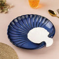 Blue Sea Shell Ceramic Chip and Dip Serving Platter
