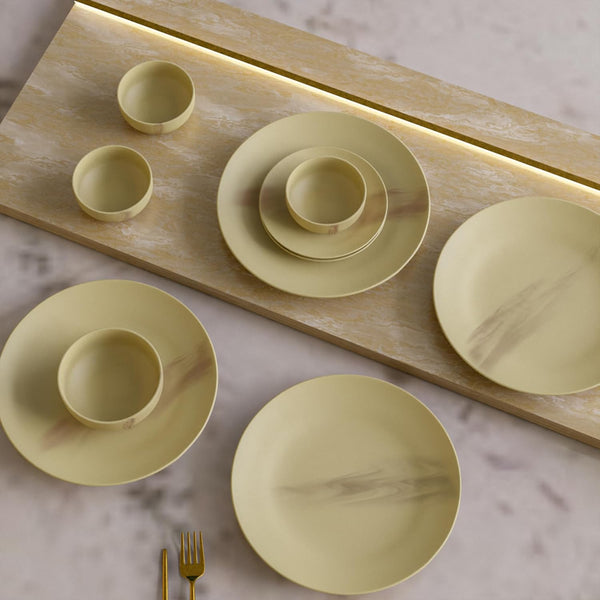 Ivory Italian Ceramic Dinner Set 12 Piece for Family of 6