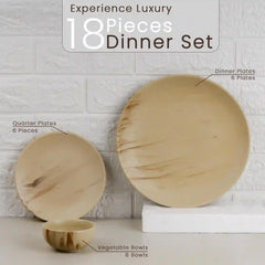 Ivory Italian 18-Piece Ceramic Dinner Set For 6