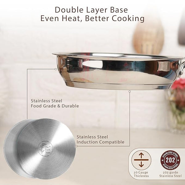 Stainless Steel Frypan 20cm – Heavy Gauge Sandwich Base