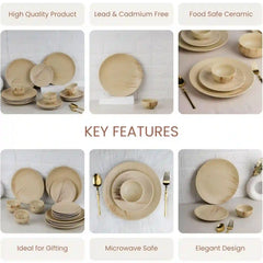 Ivory Italian 18-Piece Ceramic Dinner Set For 6