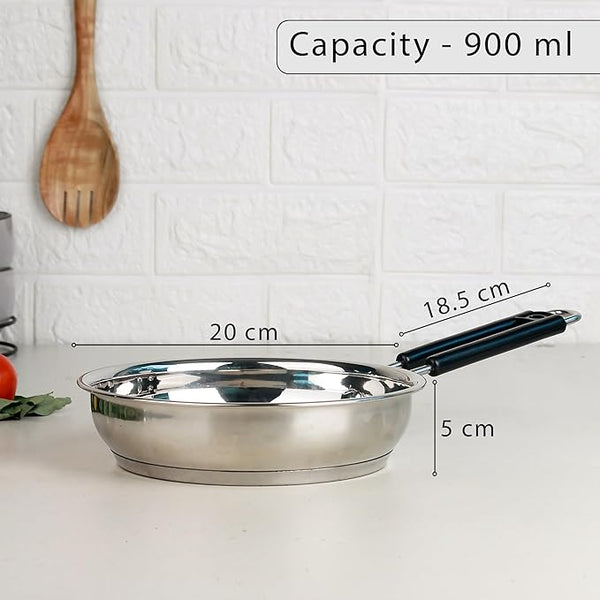 Stainless Steel Frypan 20cm – Heavy Gauge Sandwich Base