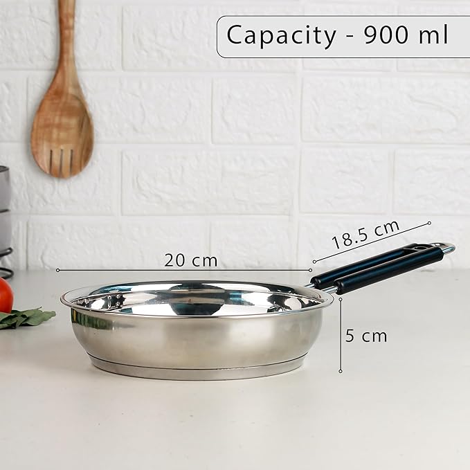 Stainless Steel Frypan 20cm – Heavy Gauge Sandwich Base