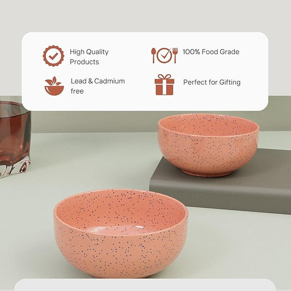 Spiral Pink Ceramic Vegetable Bowl Set of 6 (150ML)