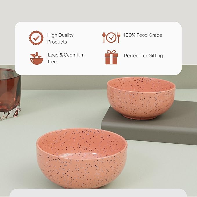 Spiral Pink Ceramic Vegetable Bowl Set of 6 (150ML)