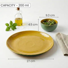 Mustard Novelle 4-Piece Ceramic Dinner Set For 2