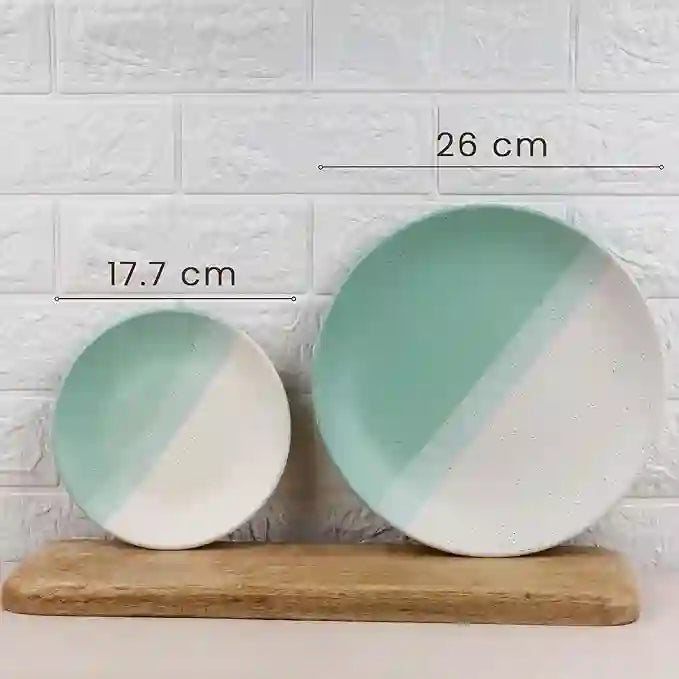 TT Green Matte 21-Piece Ceramic Dinner Set For 6