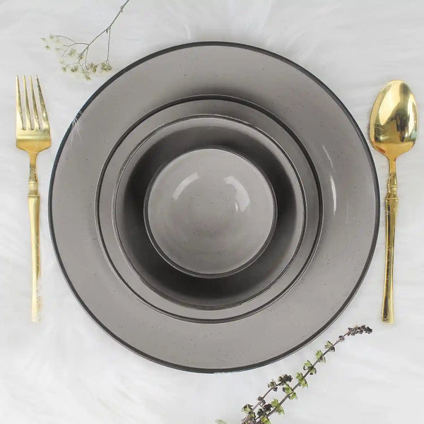 Grey Marble 21-Piece Ceramic Dinner Set For 6