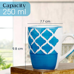 Blue Moroccan Set of 6, 250ML