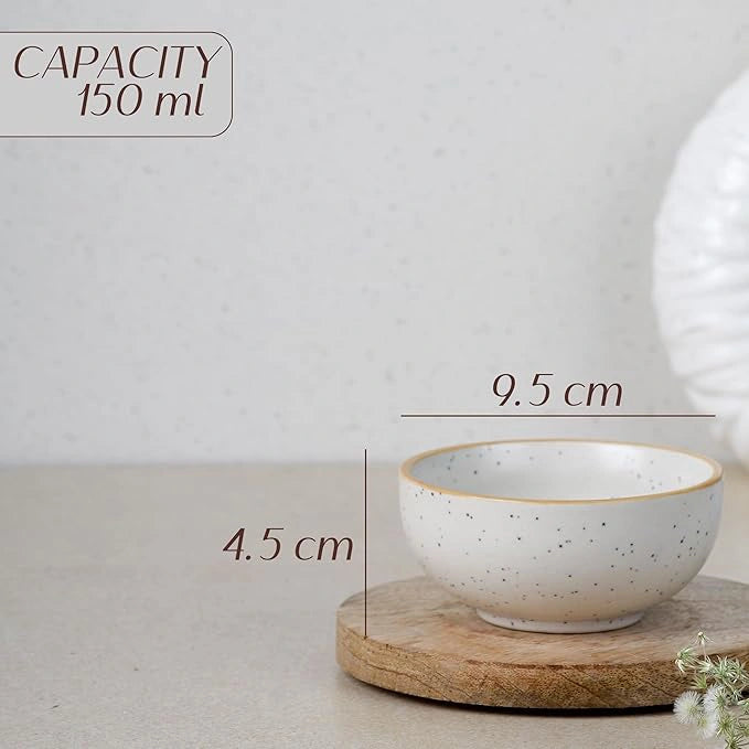 White Matte Brown Ceramic Dinner Set of 18 Pieces