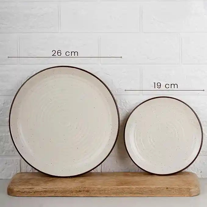 Spiral White 21-Piece Ceramic Dinner Set For 6