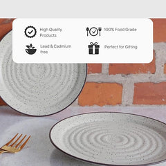 Spiral White Ceramic Quarter Plates Set of 4 – Versatile Snack Plates