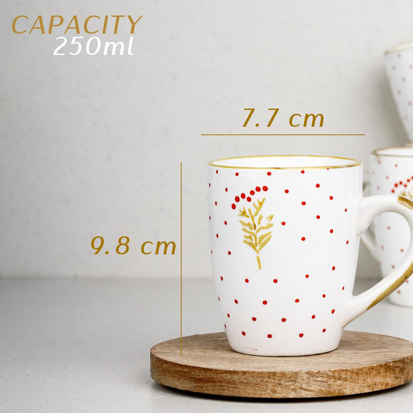 Red Polka Dot Set of 6, 250ML