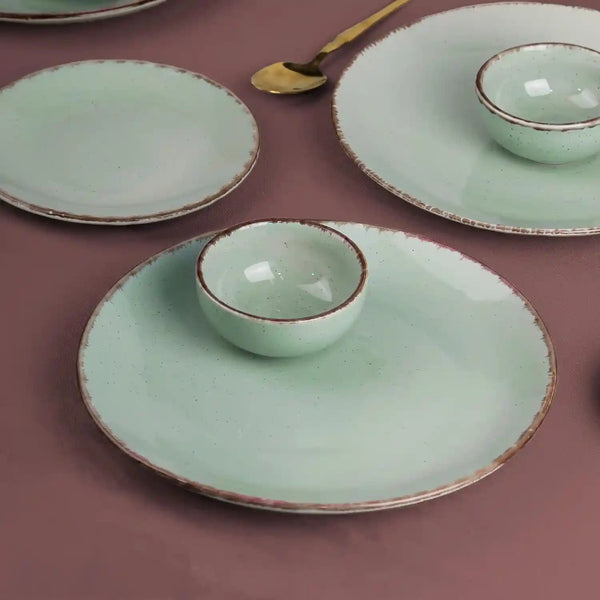 Mint Marble 12-Piece Ceramic Dinner Set For 6