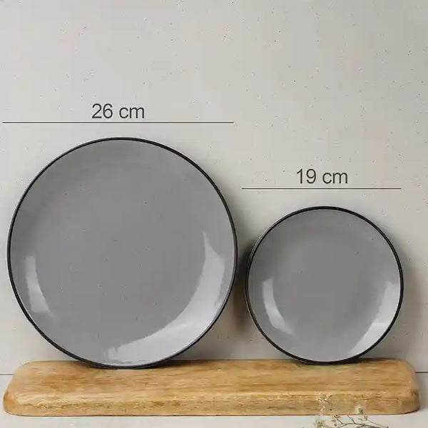 Grey Marble 21-Piece Ceramic Dinner Set For 6