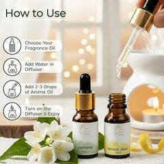 Jasmine & Lemon Dew Aroma Diffuser Oil Set (10ml Each)