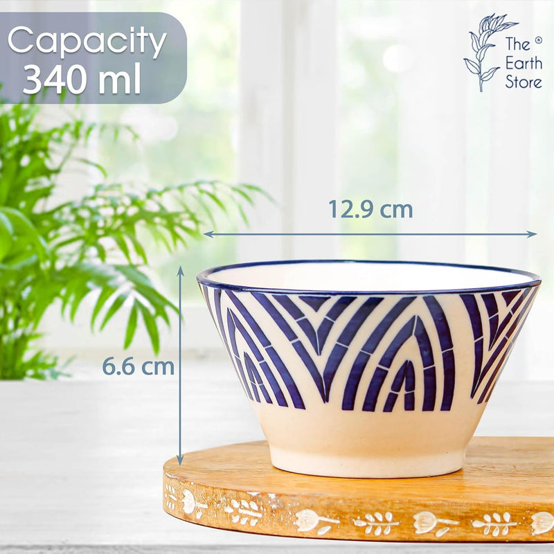 Conical Bliss Ceramic Bowl Set of 4, 300ML