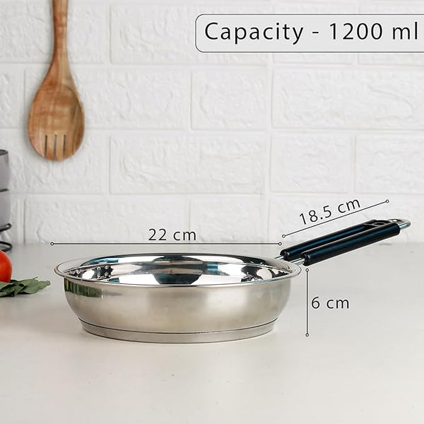 Stainless Steel Frypan 22cm – Heavy Gauge Sandwich Base