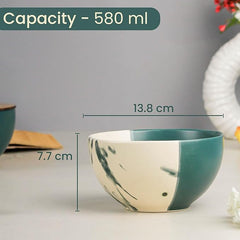 Teal Italian Ceramic Bowl with Lid Set of 4