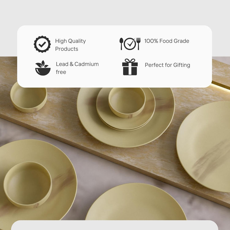 Ivory Italian Ceramic Dinner Set 12 Piece for Family of 6