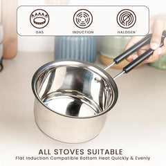 Stainless Steel Saucepan 2000ML – Heavy Gauge Sandwich Base