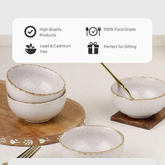 Glossy Lavender Marble Vegetable Bowl Set of 6