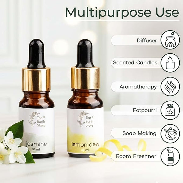 Jasmine & Lemon Dew Aroma Diffuser Oil Set (10ml Each)